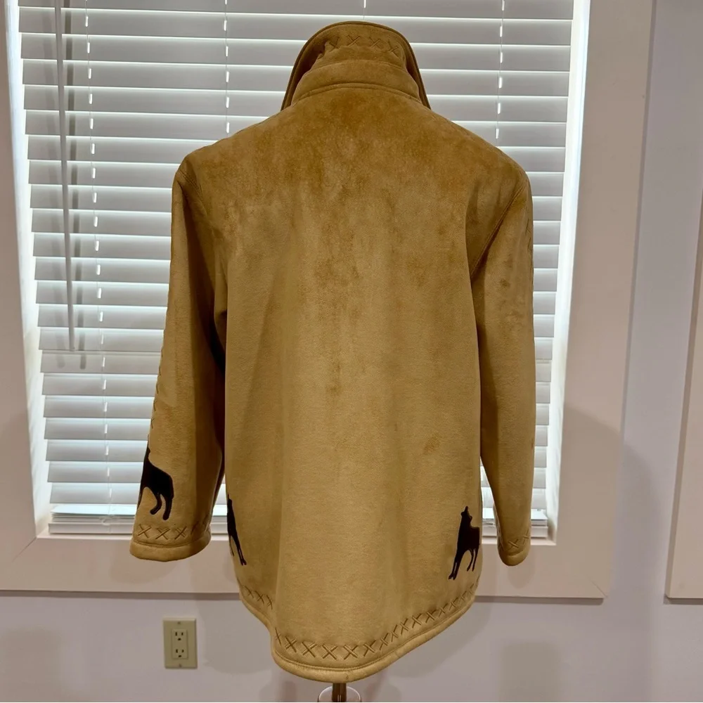 Coldwater Creek Wolf Faux Suede Coat Size PS - Picture 2 of 8